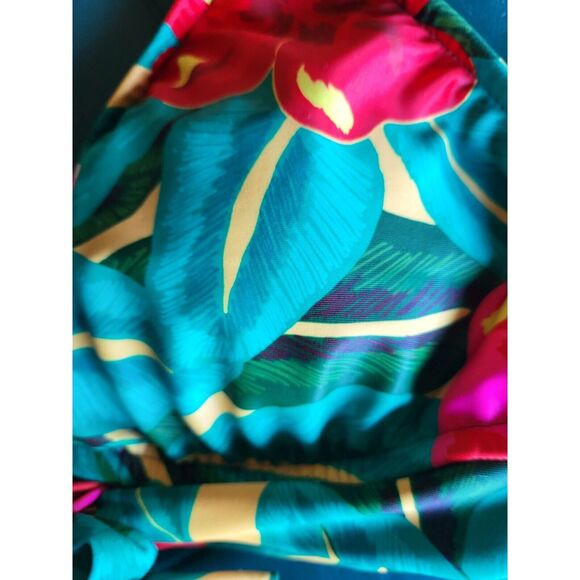 Kona Sol Bikini Swim Top Small Womens Padded Tropical Multicolor Swimwear - Picture 2 of 4